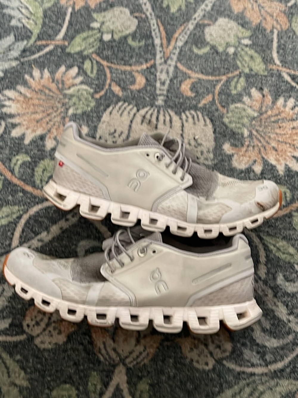 On Running Men’s Athletic Shoes - White and Gray with Gum Outsole